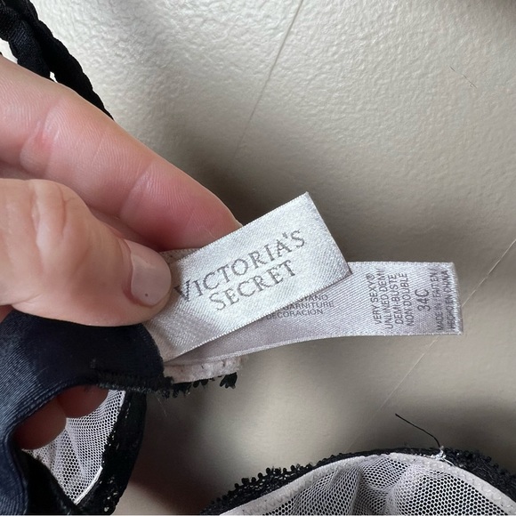 Victoria’s Secret Very Sexy Unlined Demi Bustier Black Lace Bra 34 C Lingerie - Picture 7 of 10